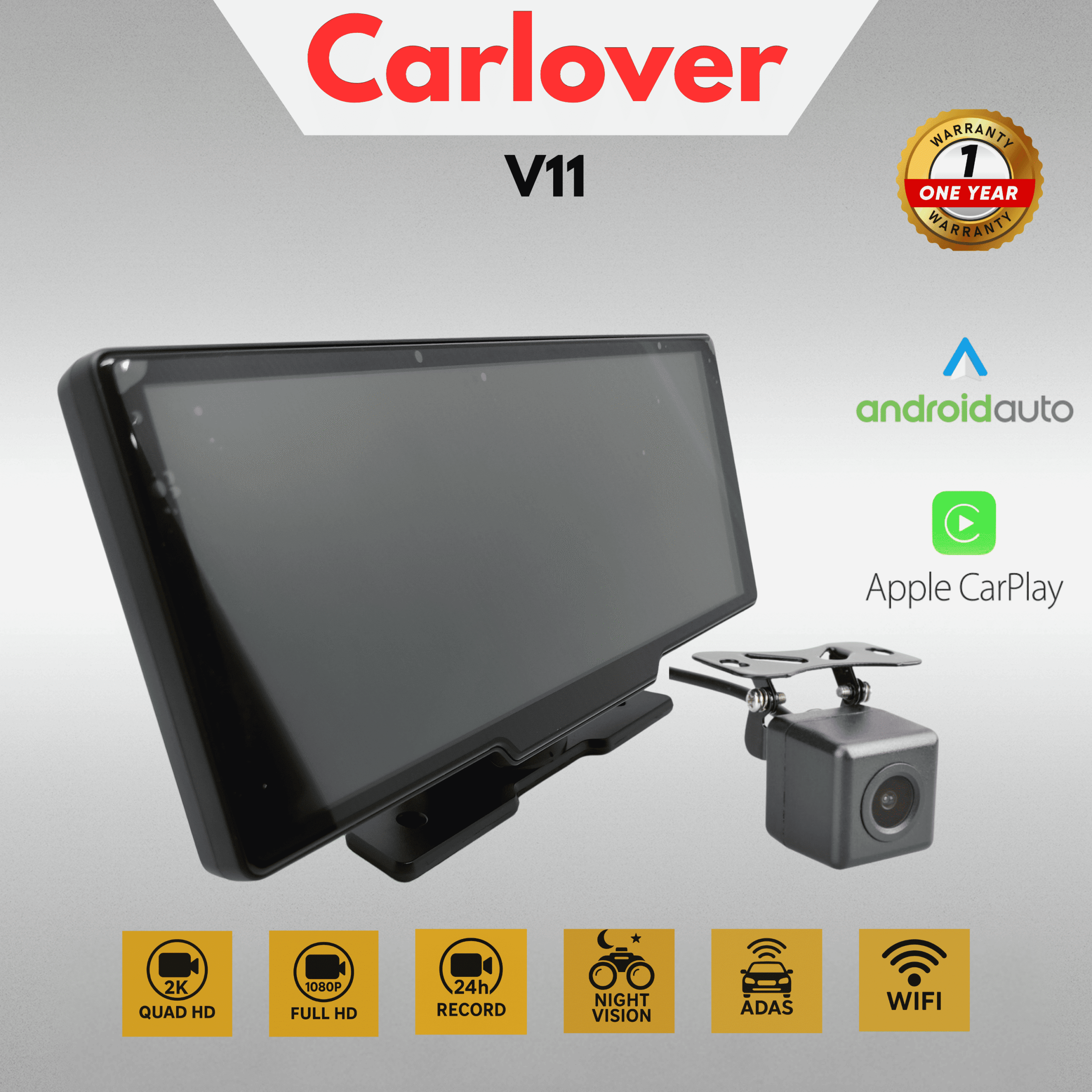DASHCAM MOBIL CAMERA DVR-V11-2CH-ANDROID AUTO-APPLE CAR PLAY - Image 2
