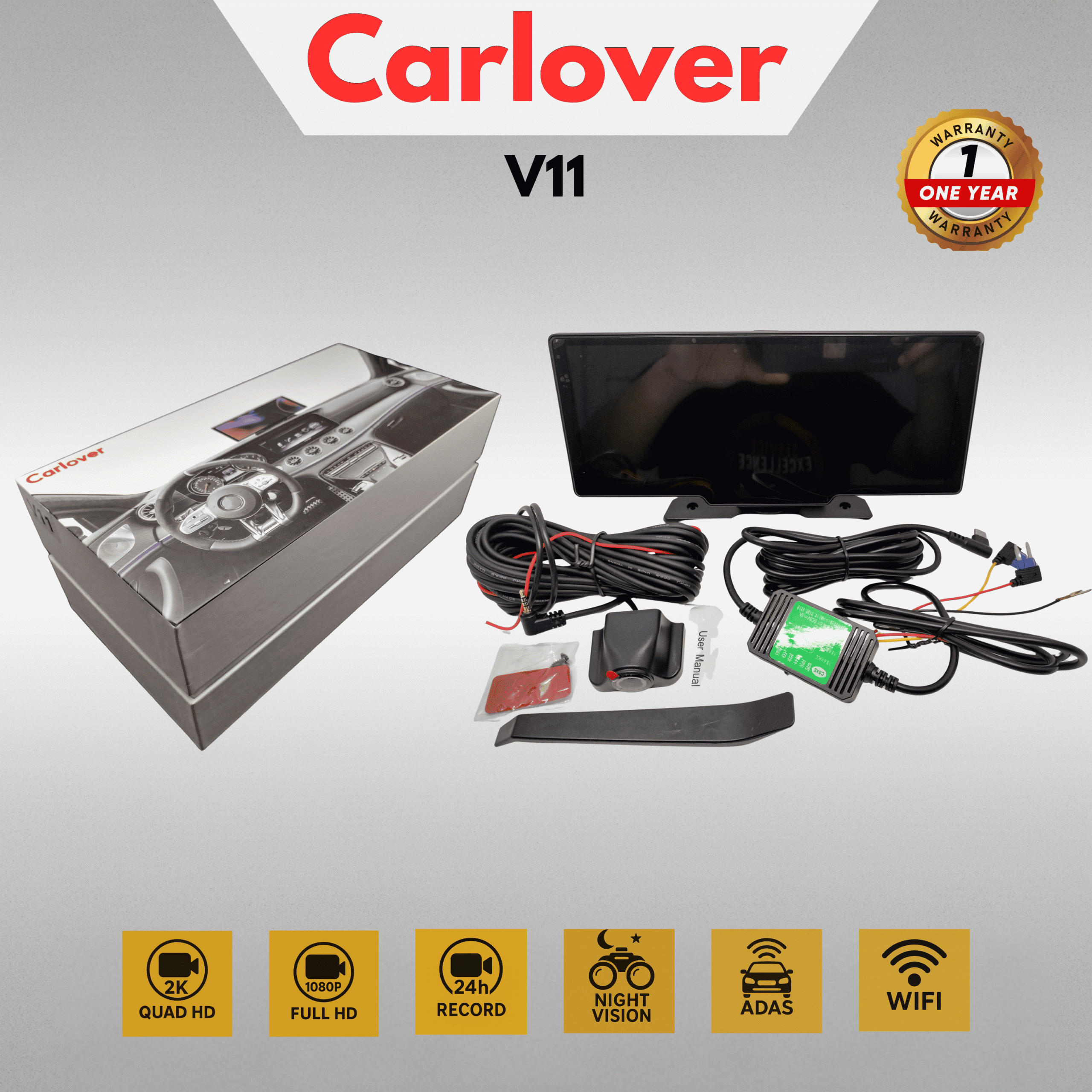 DASHCAM MOBIL CAMERA DVR-V11-2CH-ANDROID AUTO-APPLE CAR PLAY - Image 3