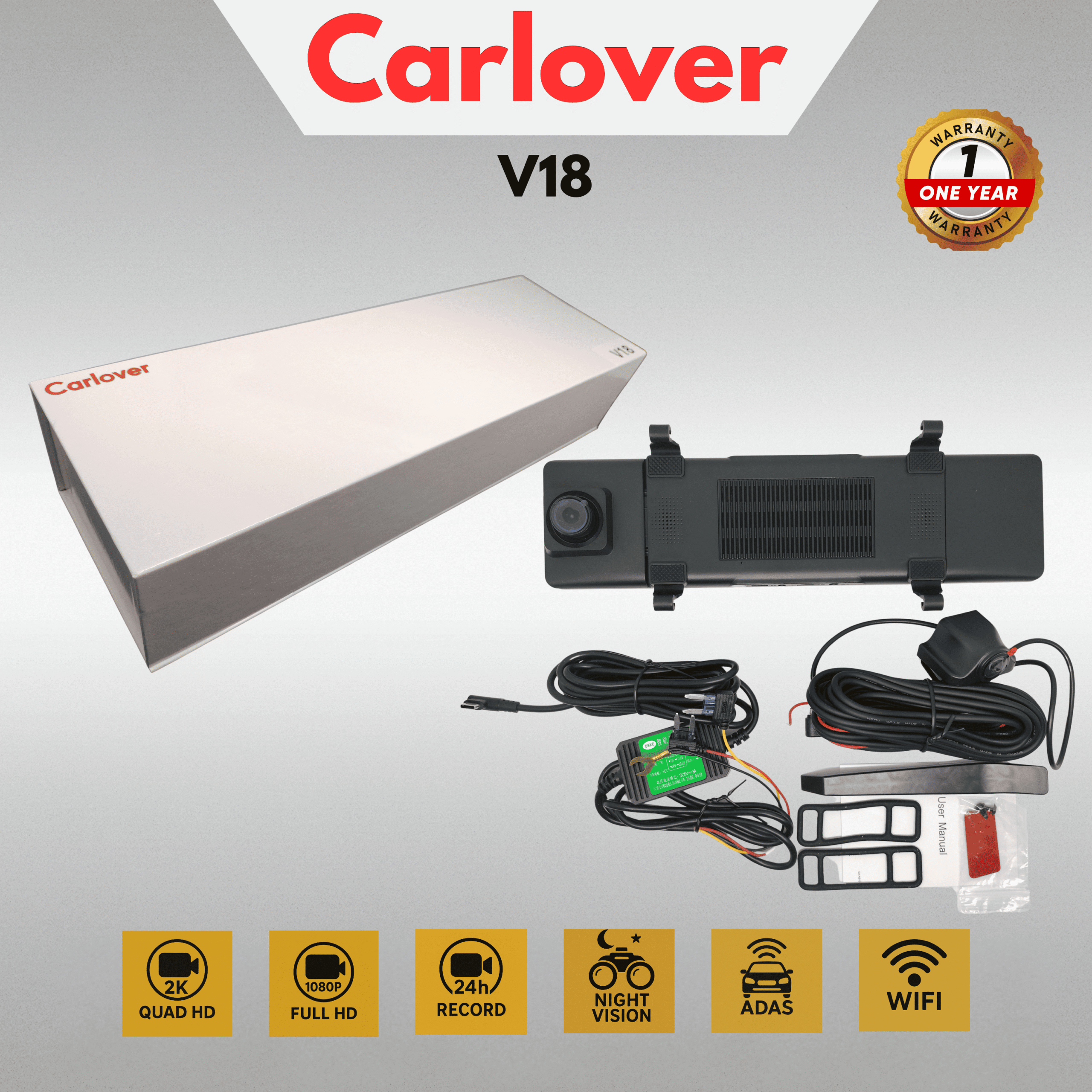 DASHCAM MOBIL CAMERA DVR-V18-2CH-ANDROID AUTO-APPLE CAR PLAY - Image 4