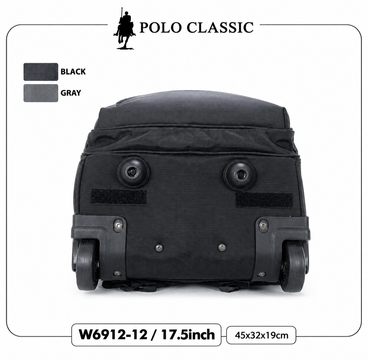 Polo Classic Gray Rolling Backpack - Image 3